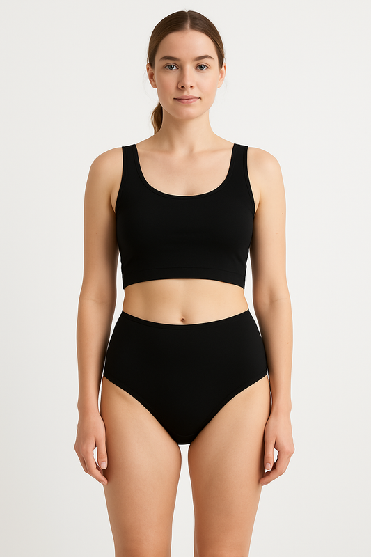 Kadın Siyah Yüksek Bel Külot 5'li Paket