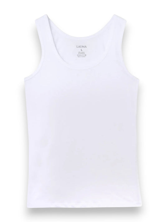 Erkek Beyaz 2'li Geniş Yaka Penye Atlet