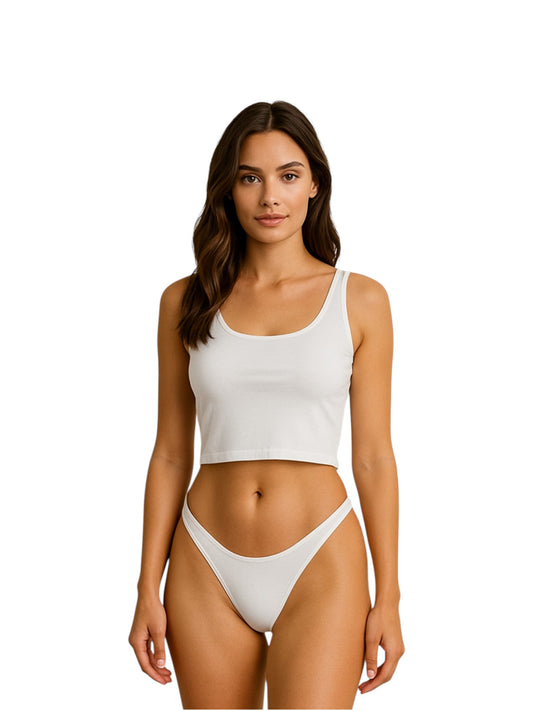 Kadın Beyaz Brazilian Külot 5'li Paket