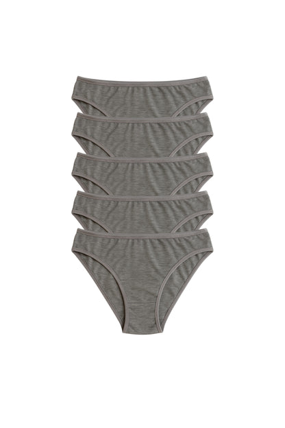 Kadın Gri Slip Külot 5'li Paket