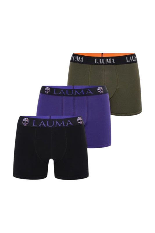 Erkek Boxer Haki-Mor-Lacivert 3’lü Paket