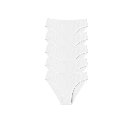Kadın Beyaz Slip Külot 5'li Paket