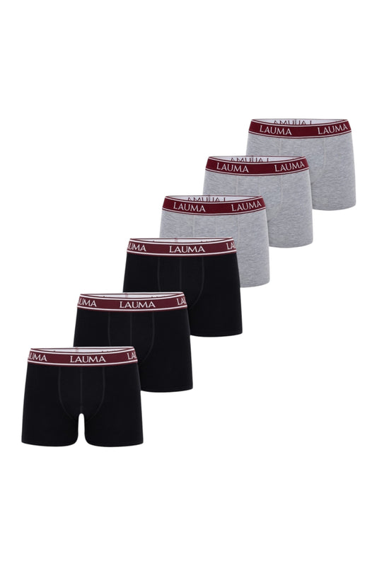 Erkek Boxer 6'lı Paket | Siyah & Gri